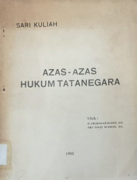 Image of Azas-Azas Hukum Tatanegara