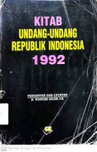 Image of Kitab Undang-Undang Republik Indonesia 1992