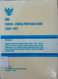 Image of Lima Undang-Undang Perpajakan Baru Tahun 1997