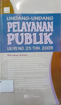 Image of Undang- Undang Pelayanan Publik UU Ri No. 25 Thn.2009