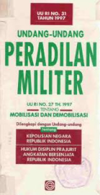Image of Undang-Undang Peradilan militer UU RI No. 27 Th. 1997