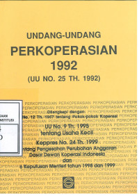 Image of Undang- Undang Perkoperasian 1992 (UU No.25 TH.1992)