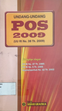 Image of Undang-Undang POS 2009 (UU RI No. 38 Th. 2009)